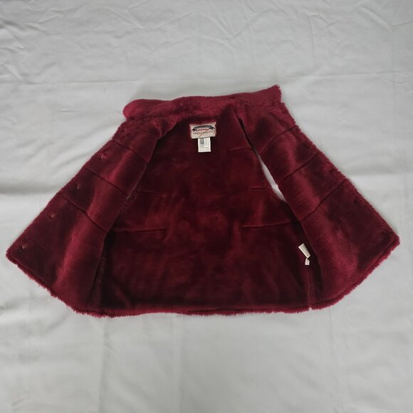 Apriori Cotton & Casual Apriorisette Burgundy Plush Lined Puffer Vest Size 8 - Picture 7 of 14